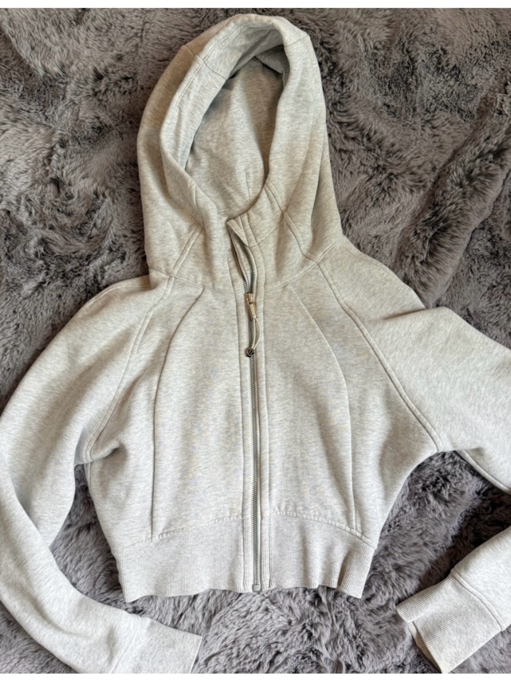 lululemon athletica Light Gray Cropped Full-Zip Hoodie